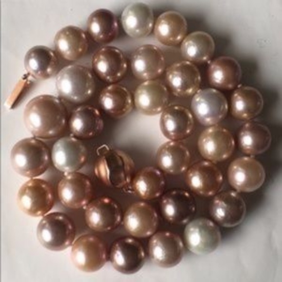 Honora Private Reserve Ming Pearl Strand-19 Inches - Hand Knotted (11.4-14.4mm) - Picture 5 of 11